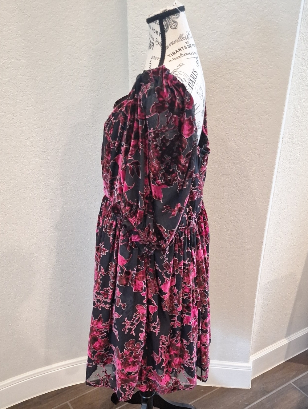 Torrid Velvet Burnout Babydoll Sweetheart Neckline Mini Dress Plus Size 22 - Picture 7 of 12